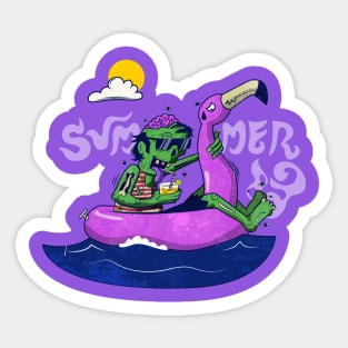 Zombie in Vacations Sticker